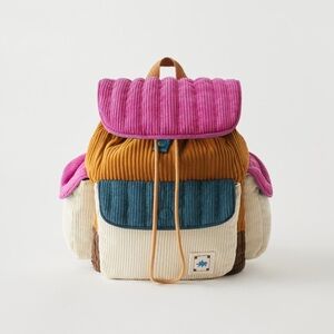 NWT Zara Corduroy Explorer Backpack - One Size, Camel Brown